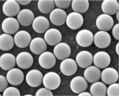Melammina (C3H6N6), d = 3.11 micron   (Tipici grani per esperimenti di laboratorio)